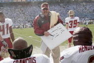 CHAPEL HILL, NC - NOVEMBER 5: Defensive coordinator Frank Spaziani of the Boston College Eagles talks to players on the sideline against the North Carolina Tar Heels at Kenan Stadium on November 5, 2005 in Chapel Hill, North Carolina. North Carolina won 16-14. (Photo By Grant Halverson/Getty Images)