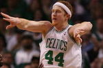 BOSTON - MAY 02:  Brian Scalabrine #44 of the Boston Celtics passes the ball as Ben Gordon #7 of the Chicago Bulls defends in Game Seven of the Eastern Conference Quarterfinals during the 2009 NBA Playoffs at TD Banknorth Garden on May 2, 2009 in Boston, Massachusetts. The Celtics defeated the Bulls 109-99. NOTE TO USER: User expressly acknowledges and agrees that, by downloading and or using this photograph, User is consenting to the terms and conditions of the Getty Images License Agreement.  (Photo by Elsa/Getty Images)