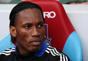 LONDON, ENGLAND - APRIL 25:  Didier Drogba of Chelsea sits on the bench during the Barclays Premier League match between West Ham United and Chelsea at Upton Park on April 25, 2009 in London, England.  (Photo by Hamish Blair/Getty Images)