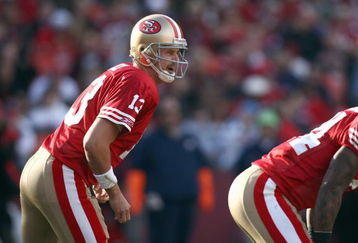 SAN FRANCISCO - DECEMBER 28:  Quarterback Shaun Hill #13of the San Francisco 49ers yells the play during the game against the Washington Redskins at Candlestick Park on December 28, 2008 in San Francisco, California. (Photo by: Jonathan Ferrey/Getty Images)