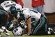 MINNEAPOLIS - JANUARY 04:  Brian Westbrook #36  of the Philadelphia Eagles celebrates his touchdown with teammates DeSean Jackson #10 and Kevin Curtis #80 in the fourth quarter against the Minnesota Vikings during the NFC Wild Card playoff game on January 4, 2009 at the Hubert H. Humphrey Metrodome in Minneapolis, Minnesota. The Eagles defeated the Vikings 26-14.(Photo by Elsa/Getty Images)