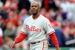 WASHINGTON - APRIL 13:  Jimmy Rollins #11 of the Philadelphia Phillies walks towards the infield after striking out against the Washington Nationals at Nationals Park on April 13, 2009 in Washington, DC.  (Photo by Greg Fiume/Getty Images)