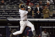 NEW YORK - MAY 05:  Derek Jeter #2 of the New York Yankees bats against the Boston Red Sox on May 5, 2009 at Yankee Stadium in the Bronx borough of New York City. The Red Sox defeated the Yankees 7-3.  (Photo by Jim McIsaac/Getty Images)