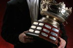 VANCOUVER, BC - JUNE 22:  Rod Brind'Amour of the Carolina Hurricanes poses with the Selke Trophy backstage at the the NHL TV Awards Show at the Westin Grand on June 22, 2006 in Vancouver, Canada.  (Photo by Harry How/Getty Images for NHL)