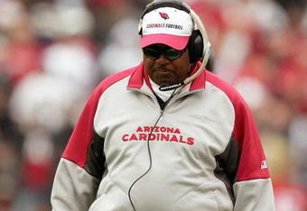 SAN FRANCISCO - DECEMBER 24: Head coach Dennis Green of the Arizona Cardinals walks on the field during the game against the San Francisco 49ers at Monster Park on December 24, 2006 in San Francisco, California. (Photo by Jed Jacobsohn/Getty Images)