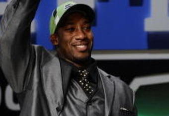 NEW YORK - APRIL 25:  Seattle Seahawks draft pick Aaron Curry poses with his new jersey at Radio City Music Hall for the 2009 NFL Draft on April 25, 2009 in New York City  (Photo by Jeff Zelevansky/Getty Images)