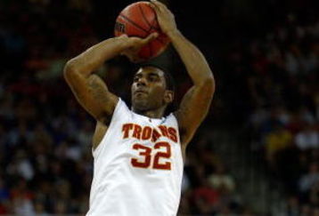 OMAHA, NE - MARCH 20:  O.J. Mayo #32 of the USC Trojans attempts a shot against the Kansas State Wildcats during the Midwest Region first round of the 2008 NCAA Men's Basketball Tournament on March 20, 2008 at the Qwest Center in Omaha, Nebraska.  Kansas State won 80-67. (Photo by Jamie Squire/Getty Images)