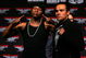 LAS VEGAS - MAY 02:  (L-R) Boxer Floyd Mayweather Jr. poses with boxer Juan Manuel Marquez of Mexico during a news conference announcing the return of Mayweather Jr. to the ring and his upcoming fight against Marquez on July 18 during the news conference at the Hollywood Theatre in the MGM Grand Hotel/Casino May 2, 2009 in Las Vegas, Nevada.  (Photo by Al Bello/Getty Images)