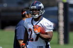 ENGLEWOOD, CO - MAY 03:  First round draft pick running back Knowshon Moreno #27 of Denver Broncos participates in practice at minicamp at the Broncos training facility on May 3, 2009 in Englewood, Colorado.  (Photo by Doug Pensinger/Getty Images)
