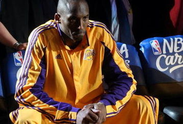 LOS ANGELES, CA - MAY 12:  Kobe Bryant #24 of the Los Angeles Lakers looks on before taking on the Houston Rockets in Game Five of the Western Conference Semifinals during the 2009 NBA Playoffs at Staples Center on May 12, 2009 in Los Angeles, California. NOTE TO USER: User expressly acknowledges and agrees that, by downloading and or using this photograph, User is consenting to the terms and conditions of the Getty Images License Agreement.  (Photo by Stephen Dunn/Getty Images)