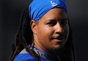 LOS ANGELES, CA - APRIL 30:  Portrait of Manny Ramirez #99 of the Los Angeles Dodgers during batting practice before the game between the San Francisco Giants at Dodger Stadium on April 30, 2009 in Los Angeles, California.  (Photo by Harry How/Getty Images)