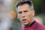 CANTON, OH - AUGUST 3: Coach Jim Zorn of the Washington Redskins watches play against the Indianapolis Colts in the Pro Football Hall of Fame Game at Fawcett Stadium on August 3, 2008 in Canton, Ohio.   (Photo by Al Messerschmidt/Getty Images) 