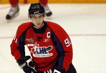 OSHAWA, ON - JANUARY 14:  John Tavares #91 of Team Orr skates in the 2009 Home Hardware CHL/NHL Top Prospects Game against Team Cherry on Wednesday January 14, 2009 at the General Motors Centre in Oshawa, Ontario. Team Orr defeated Team Cherry 6-1. (Photo by Claus Andersen/Getty Images)