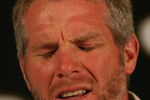 GREEN BAY, WI - MARCH 06: Quarterback Brett Favre of the Green Bay Packers announces his retirement at a press conference on March 6, 2008 at Lambeau Field in Green Bay, Wisconsin. (Photo by Jonathan Daniel/Getty Images)