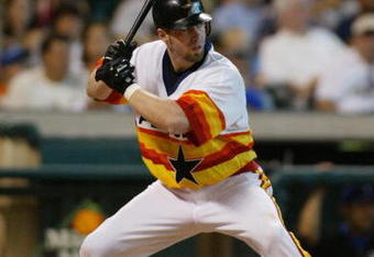 HOUSTON - JULY 4:  Jeff Bagwell #5 of the Houston Astros stands ready at the plate during the inerleague game against the Texas Rangers at Minute Maid Park on July 4, 2004 in Houston, Texas.  The Rangers defeated the Astros 18-3.  (Photo by Ronald Martinez/Getty Images)