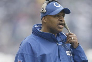 SEATTLE - DECEMBER 24:  Assistant head coach Jim Caldwell of the Indianapolis Colts looks on against the Seattle Seahawks at Qwest Field on December 24, 2005 in Seattle, Washington. The Seahawks defeated the Colts 28-13.  (Photo by Otto Greule Jr/Getty Images)