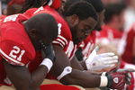 SAN FRANCISCO - NOVEMBER 18:  Frank Gore #21 and Moran Norris #44 of the San Francisco 49ers sit on the bench in the fourth quarter against the St. Louis Rams at Monster Park November 18, 2007 in San Francisco, California.  (Photo by Jed Jacobsohn/Getty Images)