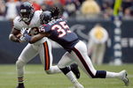 HOUSTON - DECEMBER 28:  Devin Hester #23 of the Chicago Bears runs after a catch against Jacques Reeves #35 of the Houston Texans during the second half at the Reliant Stadium on December 28, 2008 in Houston, Texas.  The Texans won 31-24.  (Photo by Harry How/Getty Images)