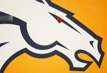 DENVER - DECEMBER 15:  A close-up of the Broncos logo during the NFL game between the Denver Broncos and the Kansas City Chiefs during the NFL game at Invesco Field at Mile High on December 15, 2002 in Denver, Colorado. The Broncos won 31-24. (Photo by Brian Bahr/Getty Images)