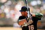 OAKLAND, CA - MAY 09:  Jason Giambi #16 of the Oakland Athletics bats against the Toronto Blue Jays on May 9, 2009 at the Oakland Coliseum in Oakland, California.  (Photo by Ezra Shaw/Getty Images)