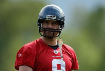 RENTON, WA - MAY 2:  Matt Hasselbeck #8 of the Seattle Seahawks looks on during minicamp at the Seahawks training facility on May 2, 2009 in Renton, Washington. (Photo by Otto Greule Jr/Getty Images) 