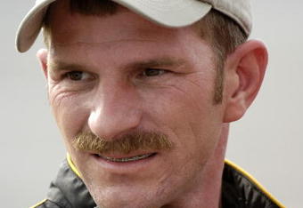 TALLADEGA, AL - APRIL 29:  Kerry Earnhardt, driver of the #33 Bass Pro Shops Chevrolet, looks on during qualifying for the NASCAR Nextel Cup Series Aaron's 499 on April 29, 2005 at the Talladega Superspeedway in Talladega, Alabama.  (Photo by Rusty Jarrett/Getty Images)