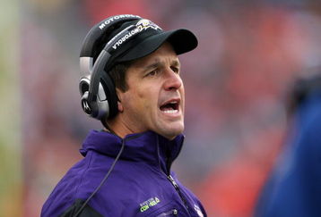 CINCINNATI - NOVEMBER 30:  Head Coach John Harbaugh of the Baltimore Ravens looks on during their NFL game against the Cincinnati Bengals on November 30, 2008 at Paul Brown Stadium in Cincinnati, Ohio. The Ravens defeated the Bengals 34-3.(Photo by Andy Lyons/Getty Images)