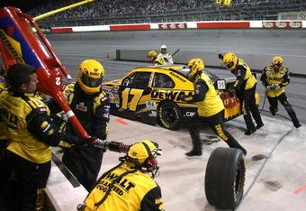 DARLINGTON, SC - MAY 09:  Matt Kenseth, driver of the #17 DeWalt Ford, pits during the NASCAR Sprint Cup Series Southern 500 on May 9, 2009 at Darlington Raceway in Darlington, South Carolina.  (Photo by Jerry Markland/Getty Images for NASCAR)