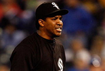 KANSAS CITY, MO - MAY 05:  Reliever Octavio Dotel #26 of the Chicago White Sox reacts after striking out John Buck #14 of the Kansas City Royals to get out of the seventh inning during the game on May 5, 2009 at Kauffman Stadium in Kansas City, Missouri.  (Photo by Jamie Squire/Getty Images)