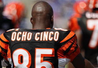 BALTIMORE - SEPTEMBER 7: Wide receiver Chad Johnson #85 of the Cincinnati Bengals stands on the field prior to game against the Baltimore Ravens at M&T Bank Stadium on September 7, 2008 in Baltimore, Maryland. The Ravens won 17-10. (Photo by Ned Dishman/Getty Images)