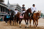 LOUISVILLE, KY - MAY 02:  Jockey Calvin Borel sits atop Mine That Bird prior to the 135th running of the Kentucky Derby on May 2, 2009 at Churchill Downs in Louisville, Kentucky.  (Photo by Jamie Squire/Getty Images)