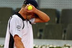 MADRID, SPAIN - MAY 13:  Andy Roddick of the USA shows his dejection against Tommy Haas of Germany in their second round  match during the Madrid Open tennis tournament at the Caja Magica on May 13, 2009 in Madrid, Spain.  (Photo by Clive Brunskill/Getty Images)