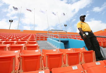 MIAMI - APRIL 12: A general view of the stadium seats taken before the game between the San Diego Padres and the Florida Marlins at Dolphin Stadium on April 12, 2006 in Miami, Florida. The Padres defeated the Marlins 7-2. (Photo by Doug Benc/Getty Images)