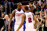 LOS ANGELES - FEBRUARY 25:  Zach Randolph #50 and Fred Jones #2 of the Los Angeles Clippers celebrate in the final seconds of the game with the Boston Celtics on February 25, 2009 at Staples Center in Los Angeles, California.  The Clippers won 93-91.   NOTE TO USER: User expressly acknowledges and agrees that, by downloading and/or using this Photograph, user is consenting to the terms and conditions of the Getty Images License Agreement. (Photo by Stephen Dunn/Getty Images)