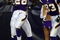 MINNEAPOLIS - JANUARY 4:  Adrian Peterson #28 of the Minnesota Vikings celebrates his touchdown with teammate Jeff Dugan #83 in the first half against the Philadelphia Eagles during the NFC Wild Card playoff game on January 4, 2009 at the Hubert H. Humphrey Metrodome in Minneapolis, Minnesota. (Photo by Elsa/Getty Images)
