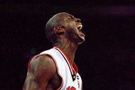 28 Sep 2000:  Kevin Garnett of the USA screams during the Mens Basketball Semi-Final against Russia at the Sydney Superdome on Day 13 of the Sydney 2000 Olympic Games in Sydney, Australia. \ Mandatory Credit: Jamie Squire /Allsport