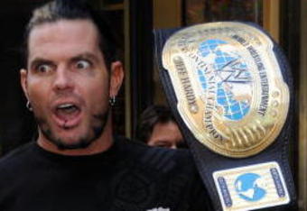 NEW YORK - DECEMBER 18:  Wrestler Jeff Hardy arrives at the WWE and USA Network help U.S Marine Corp Toys for Tots Foundation event at the NBC Experience store on December 18, 2007 in New York City.  (Photo by Bryan Bedder/Getty Images)