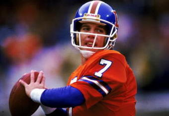 Undated:   John Elway #7 of the Denver Broncos makes a pass during a game against the Cleveland Browns. The Broncos defeated the Beowns 23-20. Mandatory Credit: Bob Martin  /Allsport