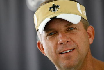 JACKSON, MS - JULY 31: New Orleans Saints head coach Sean Payton answers questions from the media after morning practice during New Orleans Saints Training Camp at Millsaps College July 31, 2008 in Jackson, Mississippi.  (Photo by Sean Gardner/Getty Images)
