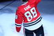 CHICAGO - MAY 11: Patrick Kane #88 of the Chicago Blackhawks reacts after he was named the #1 star of the game after their 7-5 win against the Vancouver Canucks during Game Six of the Western Conference Semifinal Round of the 2009 Stanley Cup Playoffs on May 11, 2009 at the United Center in Chicago, Illinois. (Photo by Jonathan Daniel/Getty Images)