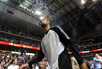 DALLAS - APRIL 23: Forward Tim Duncan #21 of the San Antonio Spurs walks off the court after a 88-67 loss against the Dallas Mavericks in Game Three of the Western Conference Quarterfinals during the 2009 NBA Playoffs at American Airlines Center on April 23, 2009 in San Antonio, Texas. NOTE TO USER: User expressly acknowledges and agrees that, by downloading and or using this photograph, User is consenting to the terms and conditions of the Getty Images License Agreement. (Photo by Ronald Martinez/Getty Images)