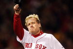 BOSTON - OCTOBER 25:  Curt Schilling #38 of the Boston Red Sox tips his hat to the crowd as he comes out of the game in the sixth inning against the Colorado Rockies during Game Two of the 2007 Major League Baseball World Series at Fenway Park on October 25, 2007 in Boston, Massachusetts.  (Photo by Nick Laham/Getty Images)