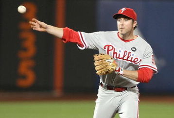 NEW YORK - MAY 06:  Chase Utley #26 of the Philadelphia Phillies in the field against the New York Mets at Citi Field on May 6, 2009 in the Flushing neighborhood of the Queens borough of New York City.  (Photo by Nick Laham/Getty Images)