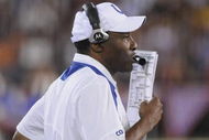 CANTON, OH - AUGUST 3: Defensive coordinator Ron Meeks of the Indianapolis Colts watches play against the Washington Redskins in the Pro Football Hall of Fame Game at Fawcett Stadium on August 3, 2008 in Canton, Ohio.   (Photo by Al Messerschmidt/Getty Images) 
