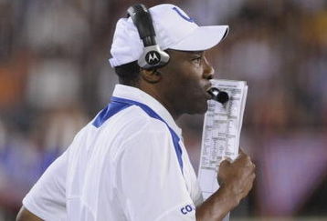 CANTON, OH - AUGUST 3: Defensive coordinator Ron Meeks of the Indianapolis Colts watches play against the Washington Redskins in the Pro Football Hall of Fame Game at Fawcett Stadium on August 3, 2008 in Canton, Ohio.   (Photo by Al Messerschmidt/Getty Images) 