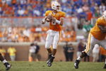 KNOXVILLE, TN - SEPTEMBER 20: Quarterback Jonathan Crompton #8 of the Tennessee Volunteers looks to throw against the Florida Gators at Neyland Stadium on September 20, 2008 in Knoxville, Tennessee.  (Photo by Streeter Lecka/Getty Images)