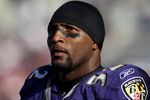 BALTIMORE - SEPTEMBER 16:  Linebacker Ray Lewis #52 of the Baltimore Ravens watches the action from the sidelines during the 1st half of the game against the New York Jets on September 16, 2007 at M&T Bank Stadium in Baltimore, Maryland.  (Photo by Jamie Squire/Getty Images)  