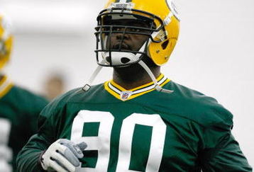 GREEN BAY, WI - MAY 1:  Defensive lineman B.J. Raji #90 runs as he participates in practice drills during Green Bay Packers Minicamp at Don Hutson Center on May 1, 2009 in Green Bay, Wisconsin. (Photo by Scott Boehm/Getty Images)