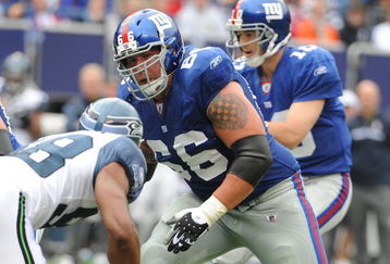 EAST RUTHERFORD, NJ - OCTOBER 05:  David Diehl #66 of the New York Giants plays against the Seattle Seahawks during their game on October 5, 2008 at Giants Stadium in East Rutherford, New Jersey.  (Photo by Al Bello/Getty Images)