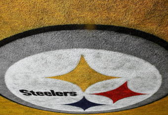 TAMPA, FL - FEBRUARY 01:  A logo for the Pittsburgh Steelers is seen painted in the endzone during Super Bowl XLIII on February 1, 2009 at Raymond James Stadium in Tampa, Florida.  (Photo by Al Bello/Getty Images)